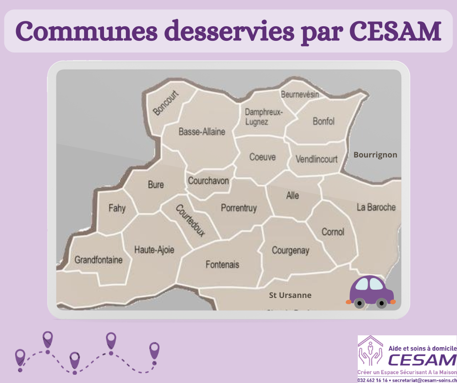 Communes desservies par CESAM